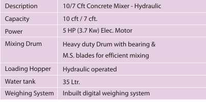 Hydraulic Hopper Specification