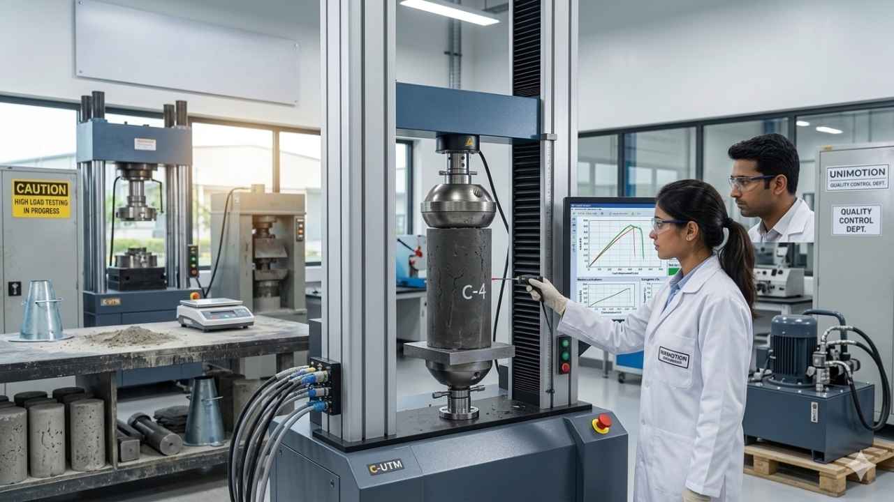 Compression testing of material using Universal Testing Machine