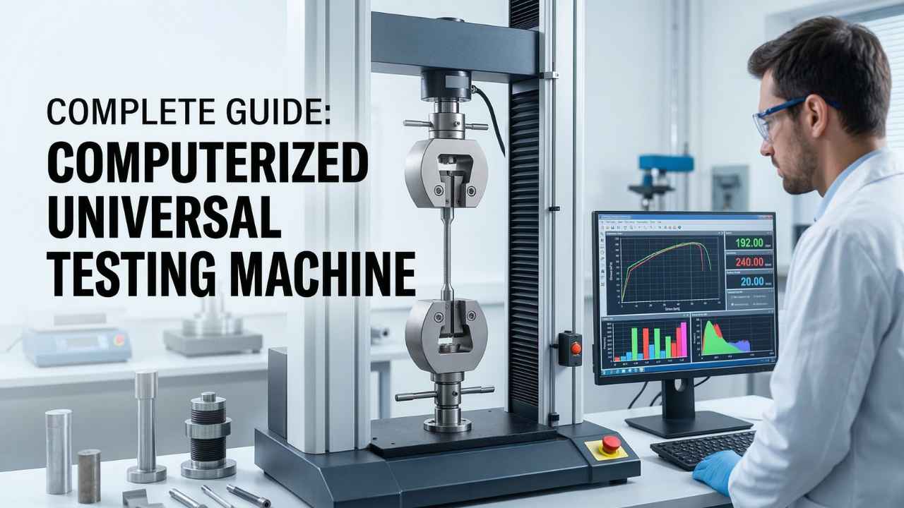 Computerized Universal Testing Machine used for material strength testing in laboratory