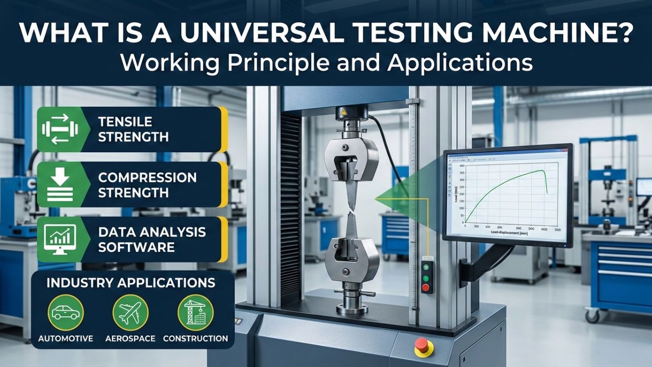 Universal Testing Machine used for material strength testing in engineering laboratory